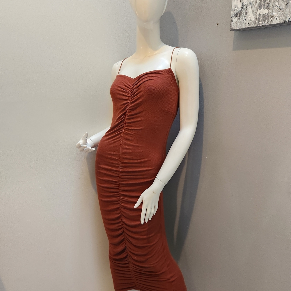 New Enza Costs Elegant  Ruched Dress L 2025 Revolve